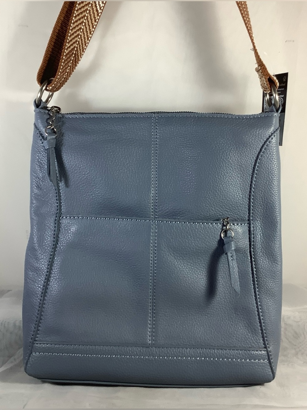 $225 The Sak Lucia Blue Pebbled Leather Crossbody Bag Style 107528 Maritime NWT